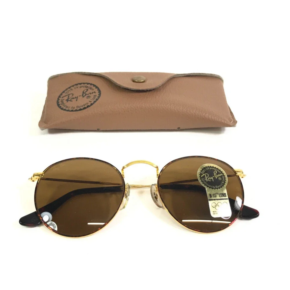 Vintage B&L Ray-Ban Sunglasses W2185 XRAS Gold Tortoise 1994 Olympics B-15 Lens